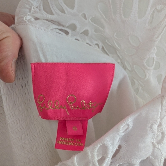 Lilly Pulitzer Kay Short Sleeve Eyelet Dress Size 6 - Picture 6 of 9